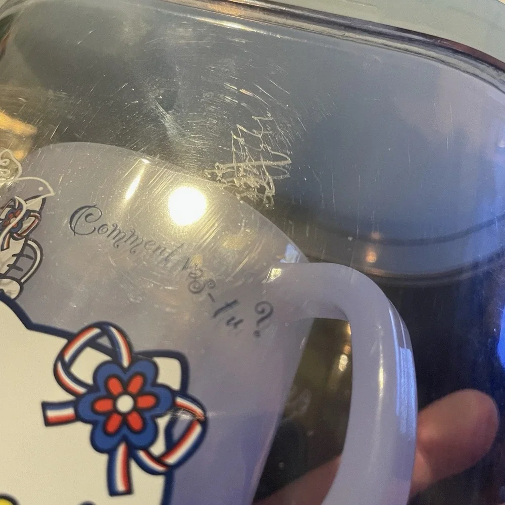 Vtg 2002 Sanrio Hello‎ Kitty Blue Angel Pitcher & Cup Set French Angel Rare Y2K